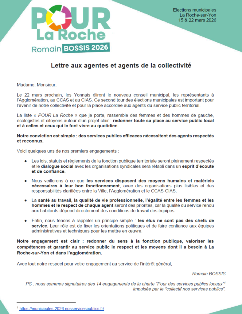lettre aux agents agentes collectivite